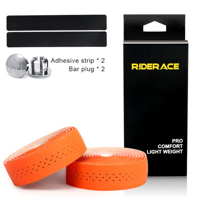 Velosipēda stūres lente PU ādas perforēta, elpojoša, mīksta šosejas velosipēdu stūres lente ar 2 stieņu spraudni, pretslīdes triecienu absorbciju