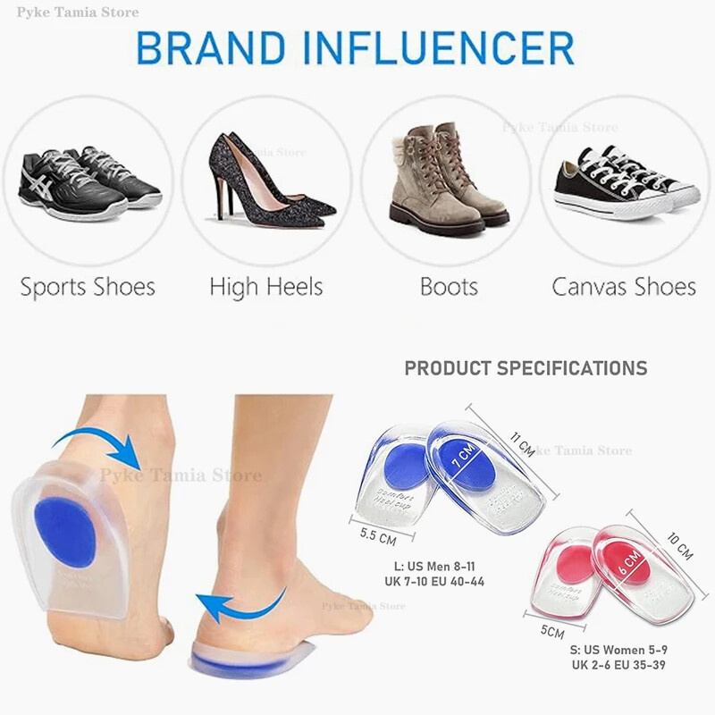 Silikonski jastučić za petu Gel Mekani uložak Sportski jastučić za cipele s amortizacijom Koštani trnovi Ublažavanje boli Zaštita pete Masažer za stopala Umetci za njegu