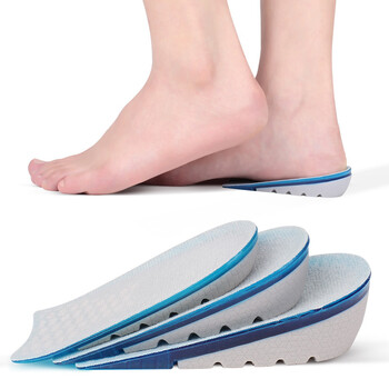 Υψηλής ποιότητας TPE Heightened Insole Height Increse Half Shoes Pad Ανδρικά Γυναικεία Gel σιλικόνης Αόρατο αναπτυσσόμενο τακούνι 1-3cm Σόλες Lift