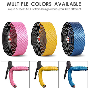 WEST BIKING Road Bike Tape Ταινίες τιμονιού ποδηλάτου 3K Carbon Woave PU Δερμάτινα αξεσουάρ ποδηλάτου