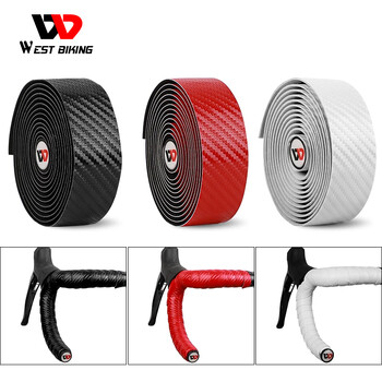 WEST BIKING Road Bike Tape Ταινίες τιμονιού ποδηλάτου 3K Carbon Woave PU Δερμάτινα αξεσουάρ ποδηλάτου