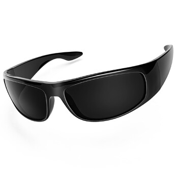 MAXJULI Super Dark Sunglasses for Men Black Wrap Around γυαλιά ηλίου forUV400 Protection W8005