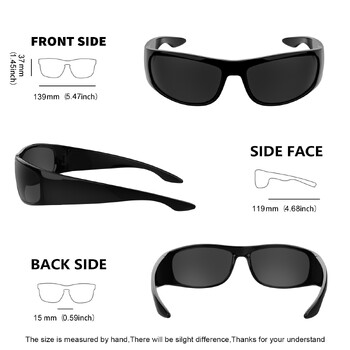 MAXJULI Super Dark Sunglasses for Men Black Wrap Around γυαλιά ηλίου forUV400 Protection W8005