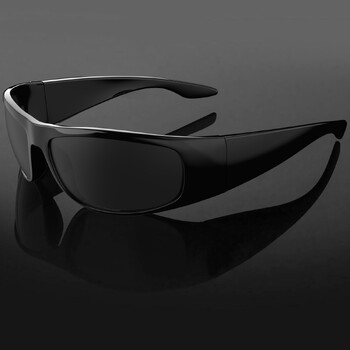 MAXJULI Super Dark Sunglasses for Men Black Wrap Around γυαλιά ηλίου forUV400 Protection W8005