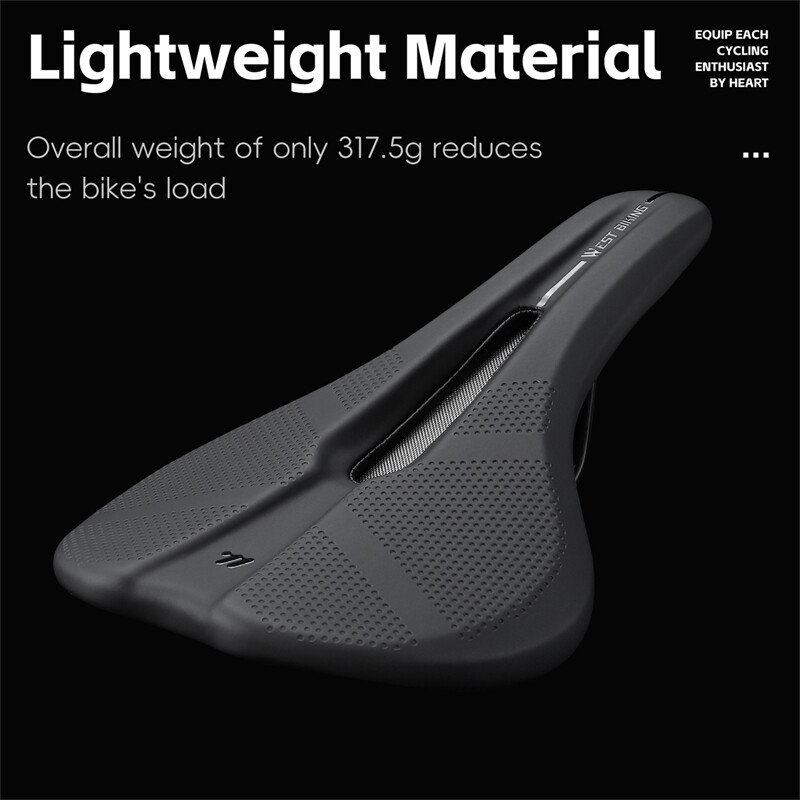 WEST BIKING MTB šosejas velosipēda sēdeklis, dobs elpojošs ādas sēdeklis velosipēda amortizators, ērts mīksts spilvens riteņbraukšanai