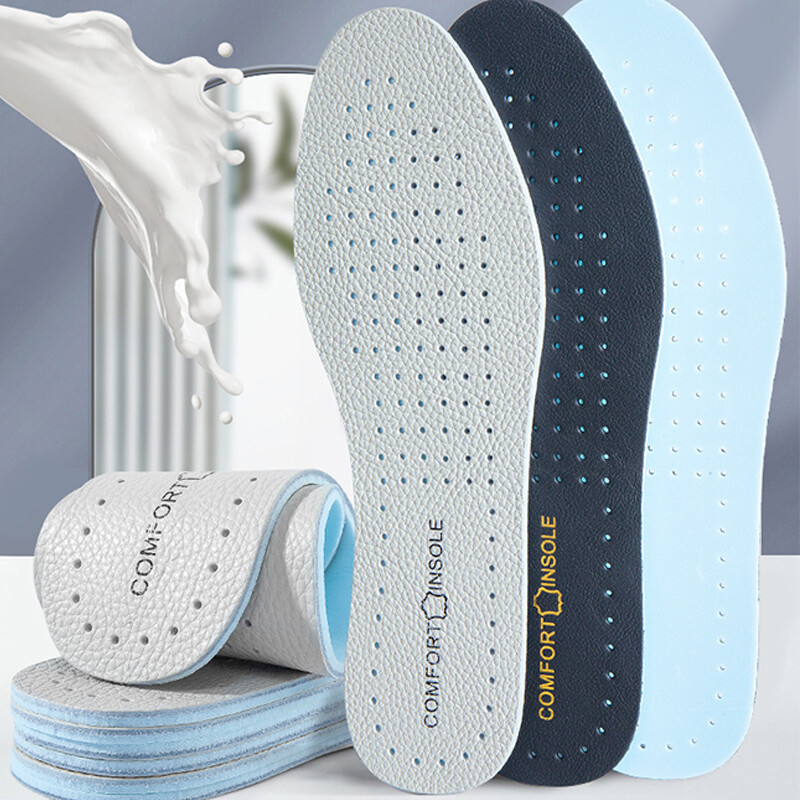 Lateksa govs ādas zolītes Plānas, ādas mīkstas sporta zolītes arkas atbalsts Ērts triecienu absorbējošs, elpojošs dezodorējošs apavu paliktnis