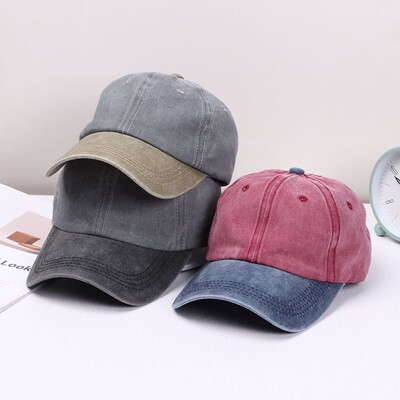 Distressed izbalējis WASHED DENIM cepure Vintage vīriešu sieviešu Trucker beisbola cepures