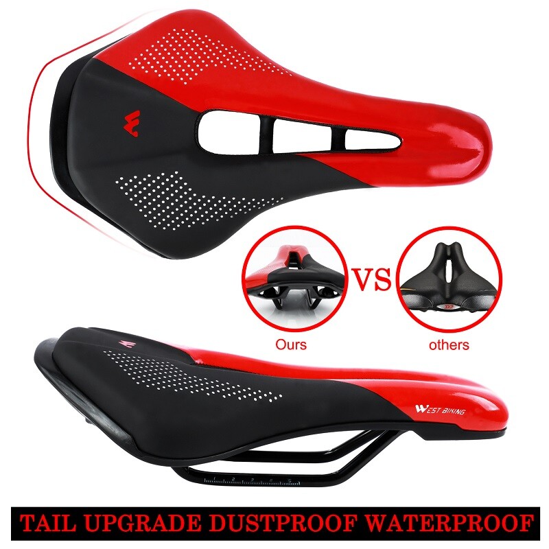 WEST BIKING Ultralako sjedalo za bicikl, šuplje, udobno PU kožno jastučić za biciklističko sjedalo, trkaće sjedalo, dijelovi za brdski cestovni bicikl