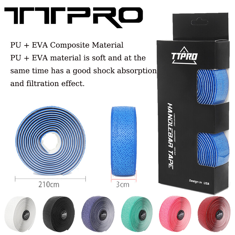 TTPRO Páska na riadidlá cestného bicykla PU+EVA ultraľahká protišmyková rukoväť tlmiaca nárazy s jaštericovým vzorom, vybavenie na bicyklovanie