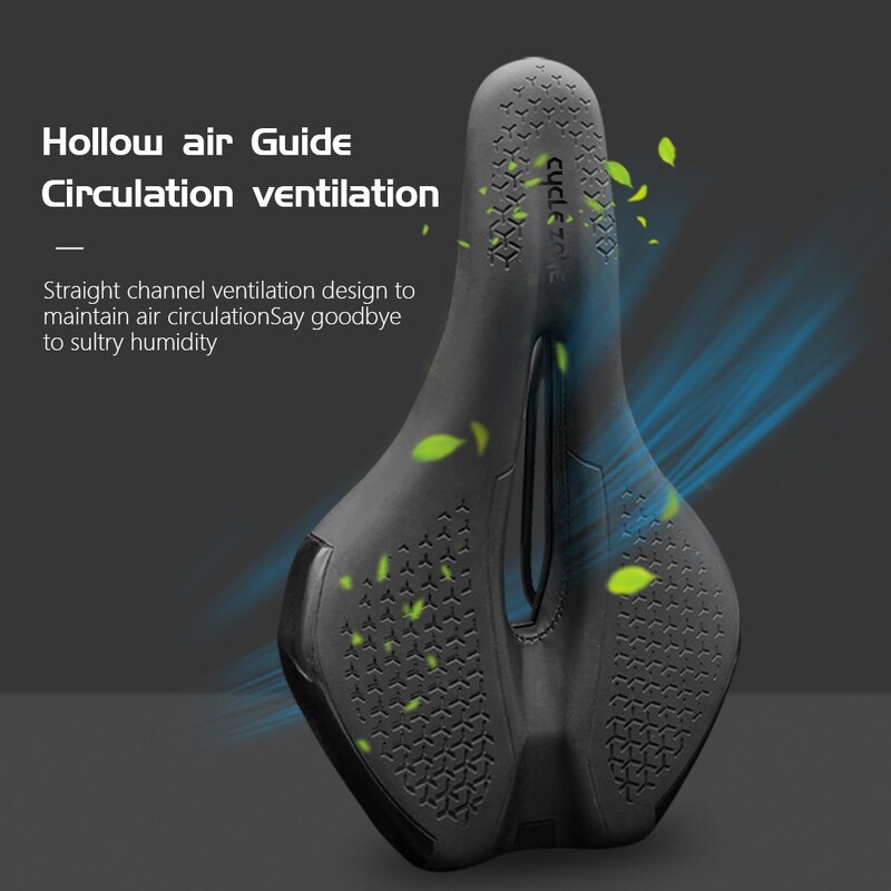 Velosipēda sēdeklis Triecienizturīgs dobs, elpojošs riteņbraukšanas sēdeklis PU neslīdošs ādas spilvens viegls MTB šosejas velosipēda sēdekļu aksesuārs