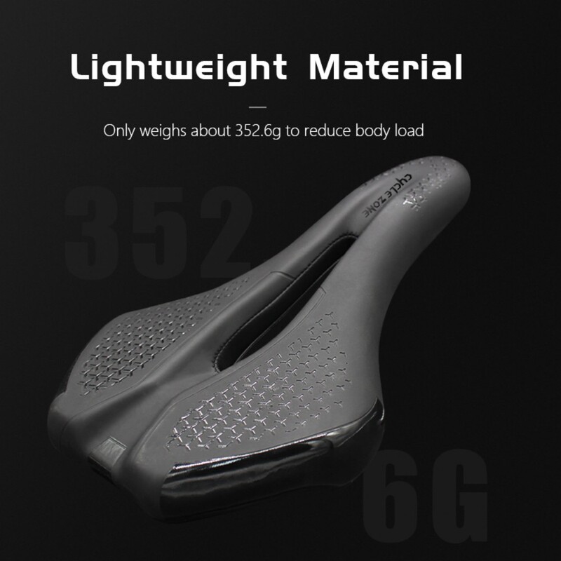 Velosipēda sēdeklis Triecienizturīgs dobs, elpojošs riteņbraukšanas sēdeklis PU neslīdošs ādas spilvens viegls MTB šosejas velosipēda sēdekļu aksesuārs