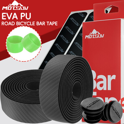 MOTSUV šosejas velosipēda stūres lente PU EVA ietīšana triecienizturīga pretslīdēšana ar lipīgu aizmuguri ar stieņa spraudņiem Velosipēdu riteņbraukšanas piederumi