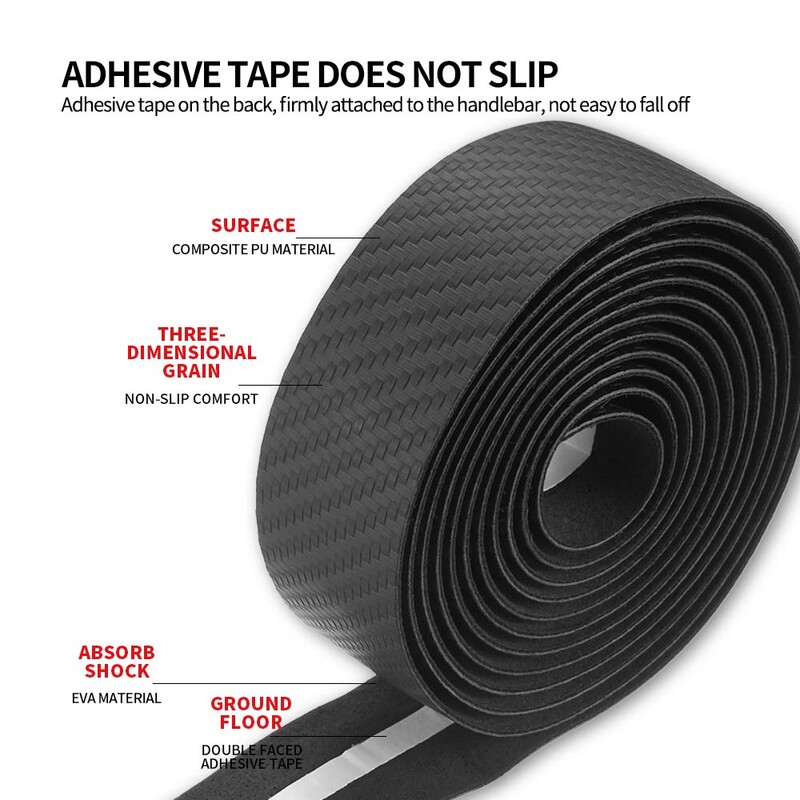 MOTSUV šosejas velosipēda stūres lente PU EVA ietīšana triecienizturīga pretslīdēšana ar lipīgu aizmuguri ar stieņa spraudņiem Velosipēdu riteņbraukšanas piederumi