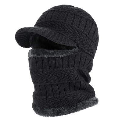 Pălărie de iarnă pentru bărbați Skullies Beanies Pălării Berici de iarnă pentru bărbați Femei Esarfă de lână Căciulă Balaclava Mască Bonnet Pălărie tricotată pentru femei