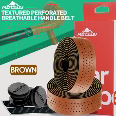 MOTSUV Ταινία τιμονιού ποδηλάτου δρόμου PU EVA Λουράκι λαβής υψηλής ελαστικότητας, Αντιολισθητική ποδηλασία με βύσμα λαβής Αξεσουάρ ποδηλάτου