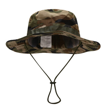 Καπέλα καμουφλάζ Bonnie Men Tactical Army Bucket Καπέλα Στρατιωτικός Παναμάς Καλοκαιρινός κάδος Καπέλα Κυνήγι Πεζοπορία σε εξωτερικούς χώρους Camo Sun Protect