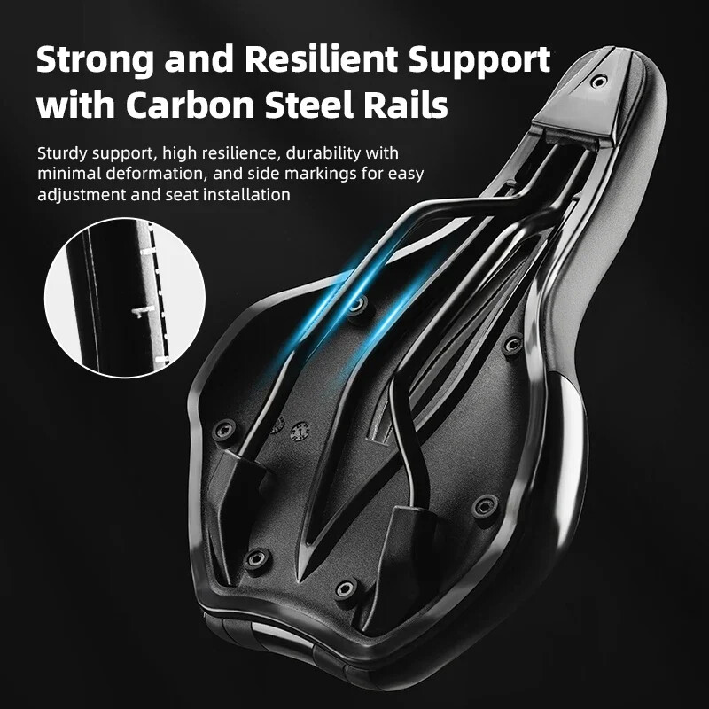 ROCKBROS sjedalo za bicikl, šuplje prozračno biciklističko sjedalo otporno na udarce, PU neklizajući kožni jastuk, lagano MTB sjedalo za cestovni bicikl