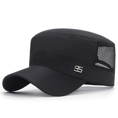 Nouă șapcă militară cu vârf plat din bumbac spălat, șapci reglabile pentru pescar în aer liber, femei, bărbați, șapcă militară cadeți, pălării retro militare, șapcă pentru bărbați cu os