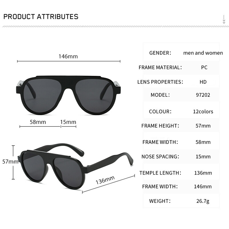 2024 Ochelari de soare la modă nouă, bărbați, femei, ochelari retro cu cadru mare, protecție UV pentru ochelari de călătorie în aer liber Ochelari de alpinism