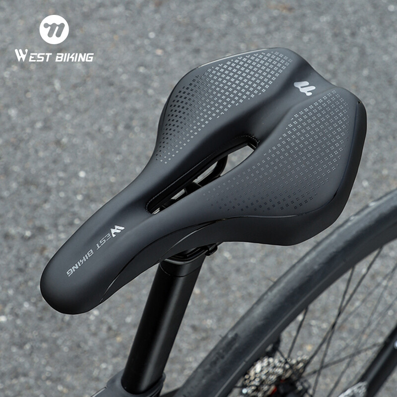 WEST BIKING Șa confortabilă pentru bicicletă Piele mată Scaun pentru ciclism, respirabil, anti-alunecare, pernă moale, piese pentru bicicletă MTB