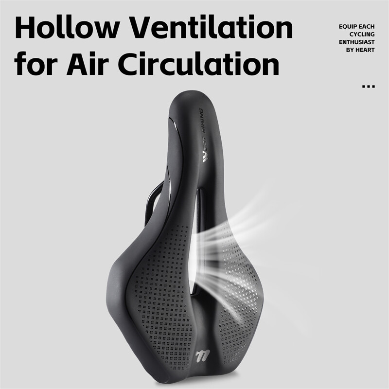 WEST BIKING Șa confortabilă pentru bicicletă Piele mată Scaun pentru ciclism, respirabil, anti-alunecare, pernă moale, piese pentru bicicletă MTB