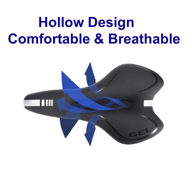 Gel de siliciu din piele PU de munte Mtb Road Șa de bicicletă cu pernă de șa de bicicletă goală respirabilă