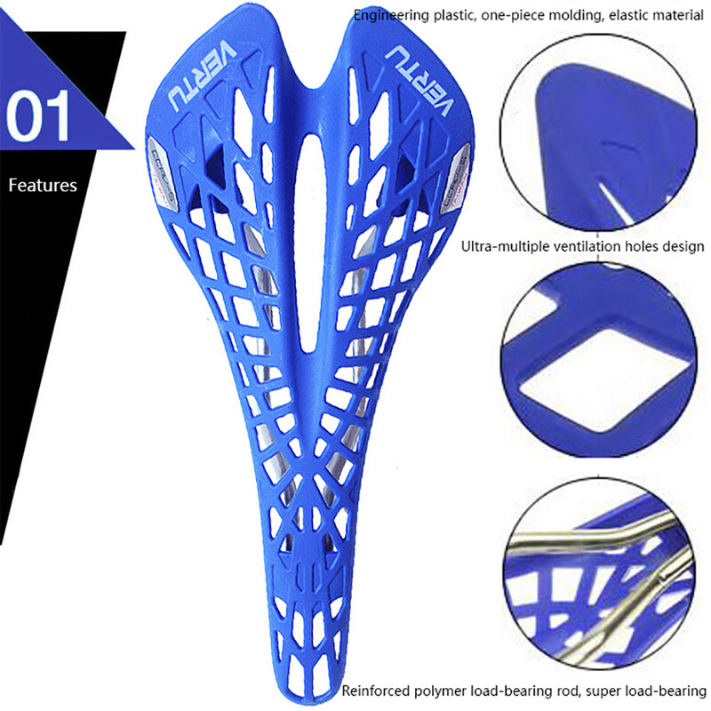 Șa de bicicletă din plastic super ușoară Scaun de șa de bicicletă de munte MTB Pernă PVC Sillin Bicicleta 5 culori Piese de ciclism Agent din fabrică