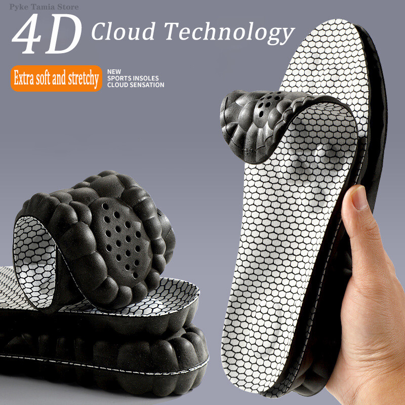 Grafen branț sport anti-miros nor 4D elastic cu absorbție a șocurilor masaj pantofi pantofi suport arc pernă moale pentru picioare