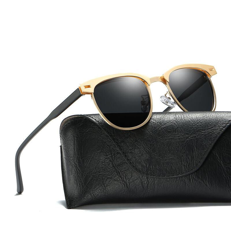 Ochelari de soare polarizați pentru bărbați, cadru rotund mic, retro flux, protecție solară, ochelari UV pentru sport, în aer liber, pentru călătorii, T248