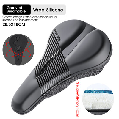 WEST BIKING Husă de șa de bicicletă, cu gel moale, impermeabil, cu absorbție a șocurilor, husă de pernă pentru bicicletă, piele PU, husă 3D pentru scaun