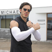 1 pereche de mâneci de braț pentru ciclism, țesătură de gheață, mâneci de braț solare UV, femei, bărbați, protecție solară, alergare, mâneci de ciclism, sport în aer liber, ciclism