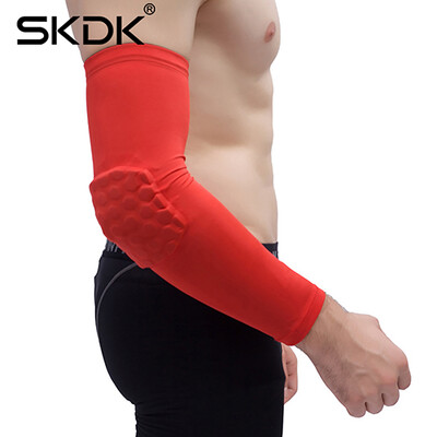 SKDK 1PC Alergare Baschet Fitness Încălzitoare de brațe Design de fagure Respirabil Confort Protector pentru cot de mână Gym Workout Protector pentru cot