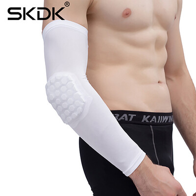 SKDK 1PC Alergare Baschet Fitness Încălzitoare de brațe Design de fagure Respirabil Confort Protector pentru cot de mână Gym Workout Protector pentru cot