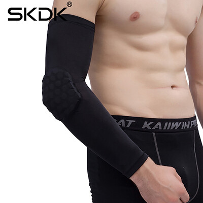SKDK 1PC Alergare Baschet Fitness Încălzitoare de brațe Design de fagure Respirabil Confort Protector pentru cot de mână Gym Workout Protector pentru cot