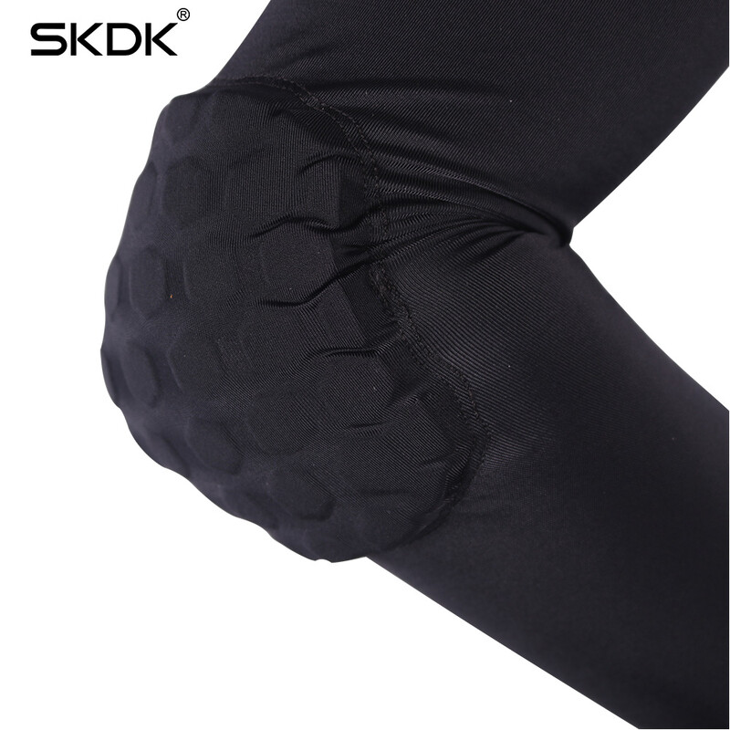 SKDK 1PC Alergare Baschet Fitness Încălzitoare de brațe Design de fagure Respirabil Confort Protector pentru cot de mână Gym Workout Protector pentru cot
