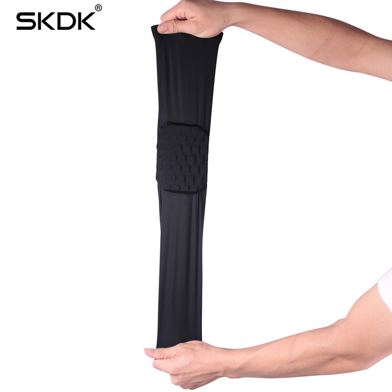 SKDK 1PC Alergare Baschet Fitness Încălzitoare de brațe Design de fagure Respirabil Confort Protector pentru cot de mână Gym Workout Protector pentru cot