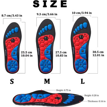 1 Pair Foot Acupressure Insoles Άνδρες Γυναικείες Πέλμα μασάζ Αθλητικοί πάτοι Μαγνητική θεραπεία Πάτοι για ανακούφιση από την κούραση Προπόνηση ποδιών