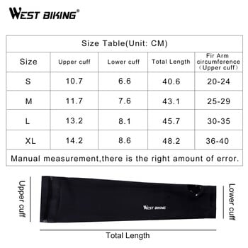 WEST BIKING Μανίκια μπράτσα ποδηλασίας Καλοκαιρινό τρέξιμο μπάσκετ με προστασία από υπεριώδη ακτινοβολία Ice Silk ύφασμα αθλητικά μανίκια εξωτερικού χώρου
