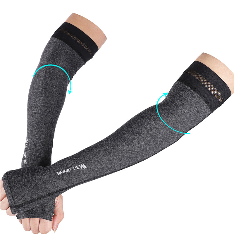 WEST BIKING Mâneci de braț Ciclism Port de braț de vară Alergare Baschet Benzi de protecție UV Mâneci de sport în aer liber din material de mătase de gheață