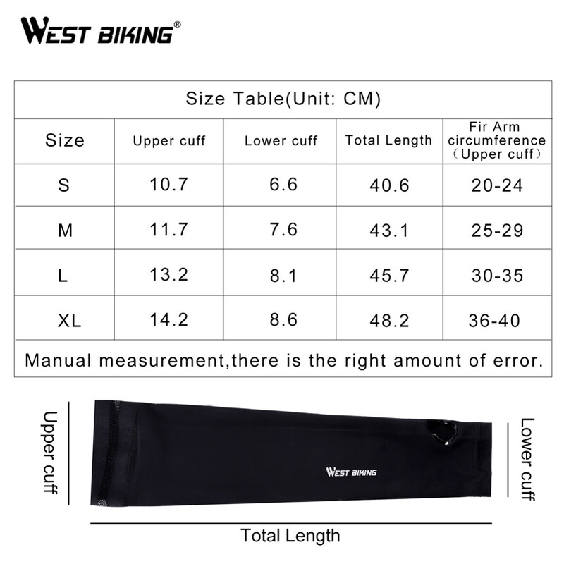 WEST BIKING Mâneci de braț Ciclism Port de braț de vară Alergare Baschet Benzi de protecție UV Mâneci de sport în aer liber din material de mătase de gheață
