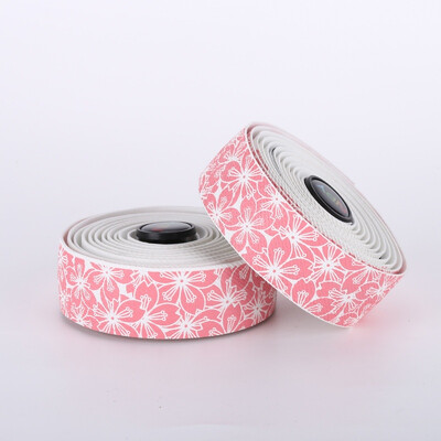 ESLNF benzi pentru ghidon pentru bicicletă de șosea, flori de cireș, mânere pentru ciclism, înveliș anti-șoc, mâner pentru ciclism, curele de bară cu dopuri de bară