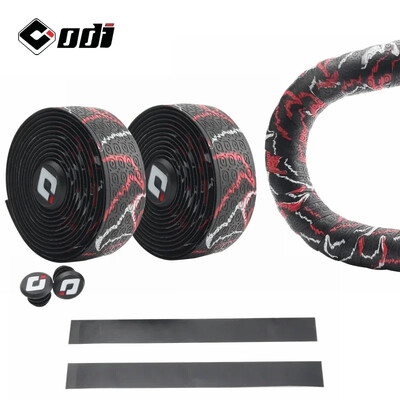 1 pereche PU EVA capac colorat pentru ghidon anti-alunecare ODI bandă moale pentru mâner pentru șoc pentru bicicletă de drum, accesorii pentru biciclete