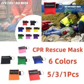 5/1 bucăți breloc de prim ajutor pentru protecția facială de urgență mască CPR, instrumente profesionale de salvare în aer liber, instrumente de îngrijire a sănătății, mască de resuscitare cu jet