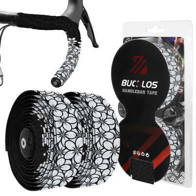 BUCCLOS Bandă de ghidon pentru bicicletă de drum Bandă de ghidon anti-alunecare cu absorbție a șocurilor Bandă de bară cu imprimare florală Accesorii pentru biciclete impermeabile