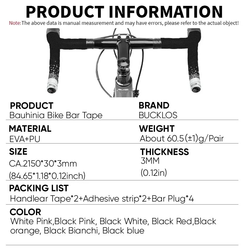 BUCCLOS Bandă de ghidon pentru bicicletă de drum Bandă de ghidon anti-alunecare cu absorbție a șocurilor Bandă de bară cu imprimare florală Accesorii pentru biciclete impermeabile