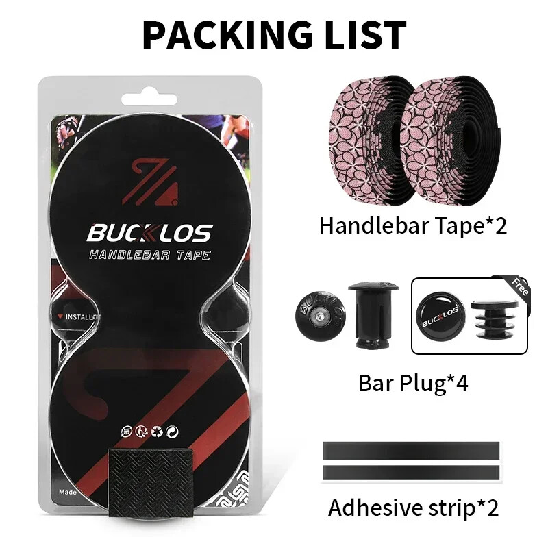 BUCCLOS Bandă de ghidon pentru bicicletă de drum Bandă de ghidon anti-alunecare cu absorbție a șocurilor Bandă de bară cu imprimare florală Accesorii pentru biciclete impermeabile