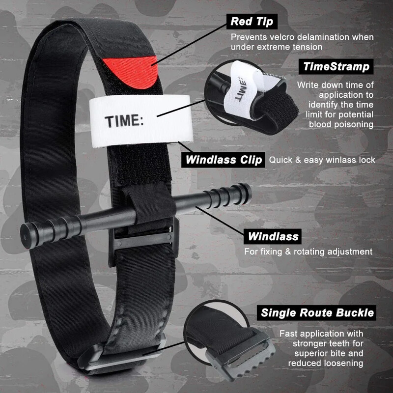 1 bucată albastru/roșu/kaki/negru turnichet pisică tactică militar supraviețuire în aer liber turnichet de luptă rotativ de prim ajutor de urgență medicală