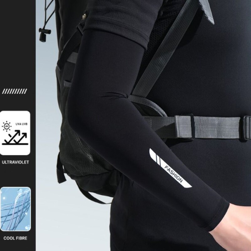 1 pereche de mâneci de braț, respirabil, uscare rapidă, protecție UV, mâneci de sport pentru ciclism, țesătură de gheață, protecție solară, îmbrăcăminte sportivă, mâneci de fitness