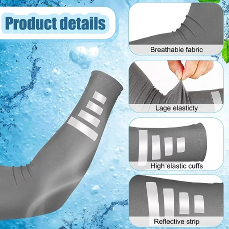 2 vnt Vasaros apsauga nuo UV spindulių, moteriškos rankovės, rankovės, atspindinčios nakties dviračių bėgimo rankų šildytuvai, vyriški sportiniai rankų apsaugos rankogaliai