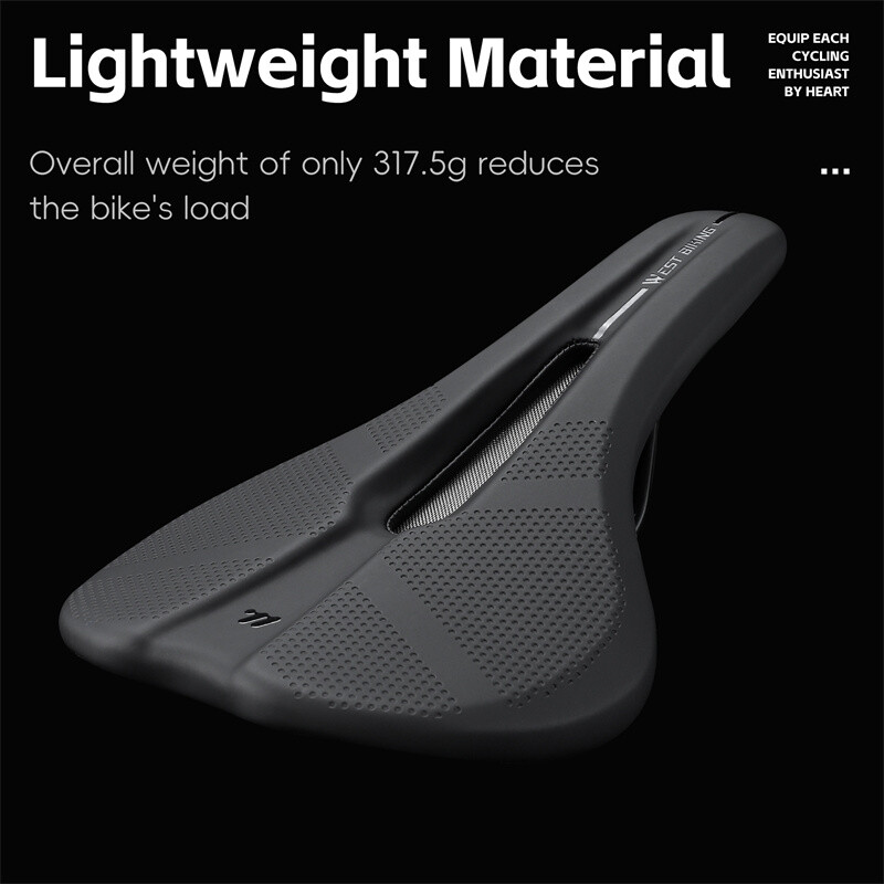 WEST BIKING Șa de bicicletă Hollow, confortabilă, rezistentă la șocuri, din piele PU, anti-alunecare, ușoară, MTB, șa de bicicletă de drum